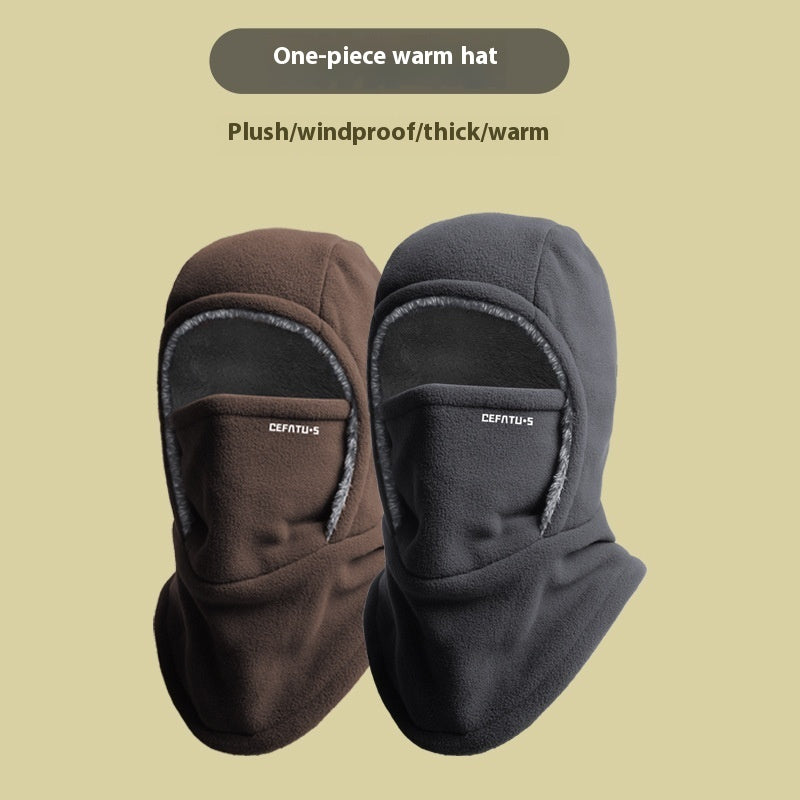 Winter Fleece Face Mask with Thermal Head Cover